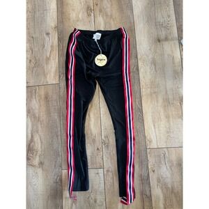 Hayden Los Angeles Black Track Pants Red White Blue Side Stripe Leggings Large